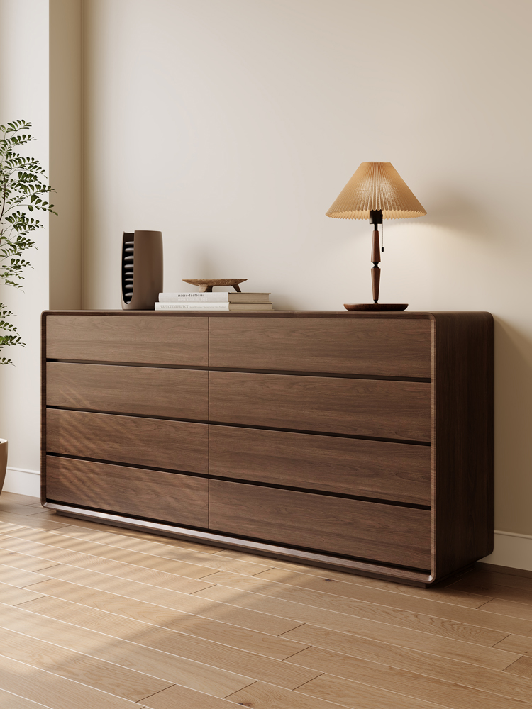 新中式八斗柜家用卧室床尾置物柜客厅收纳储物柜简约抽屉式六斗柜