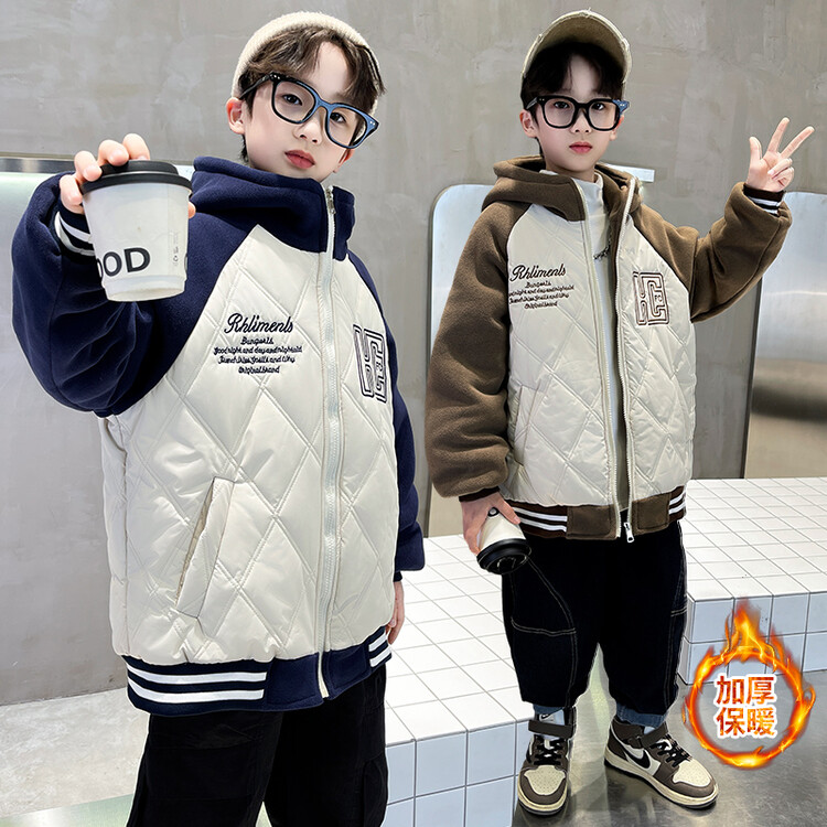 男童冬季棉服2023新款中大童宽松年服加厚秋冬外套儿童夹克上衣帅