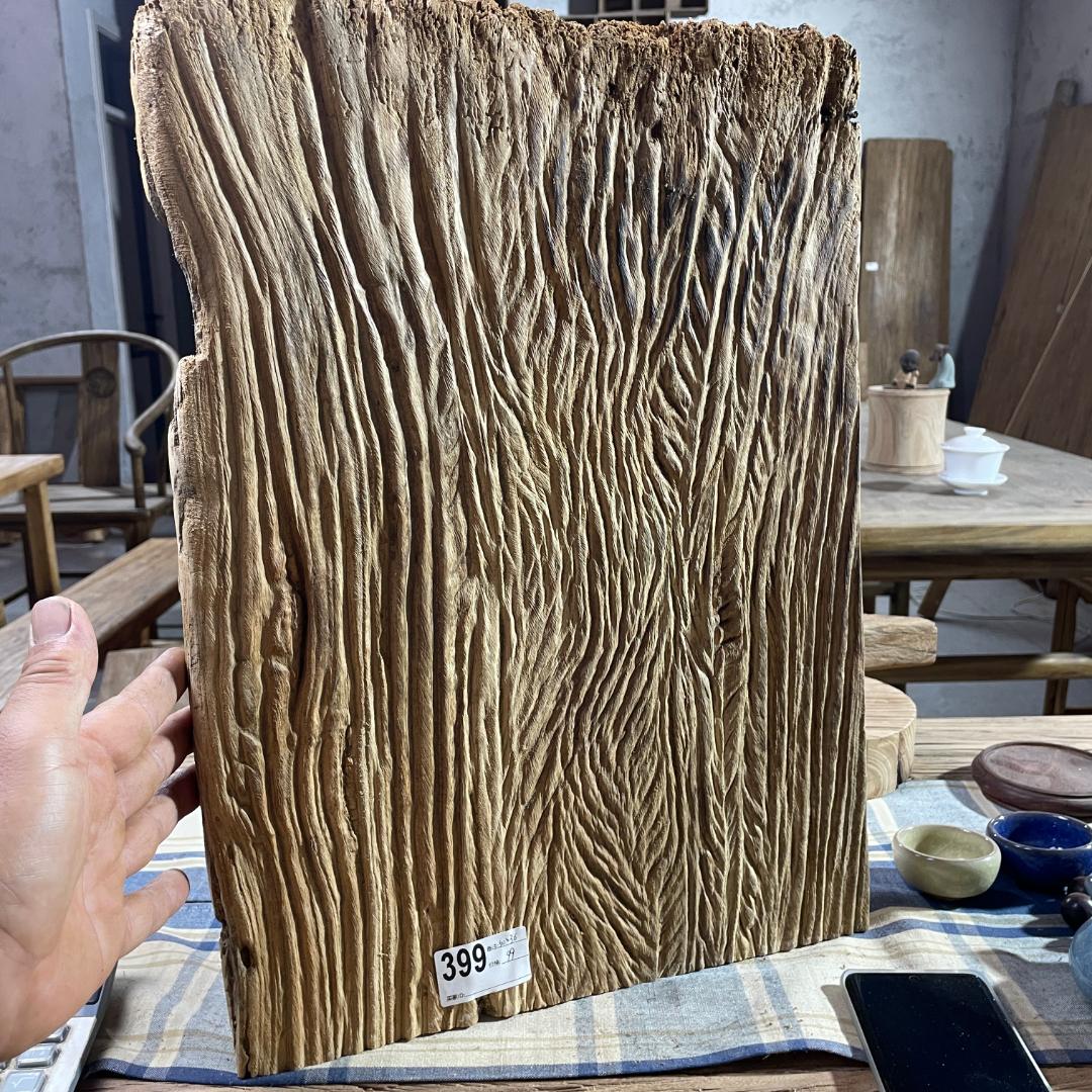 风化榆木茶台木头风化木板，实木板子，风化纹理的老榆木茶桌