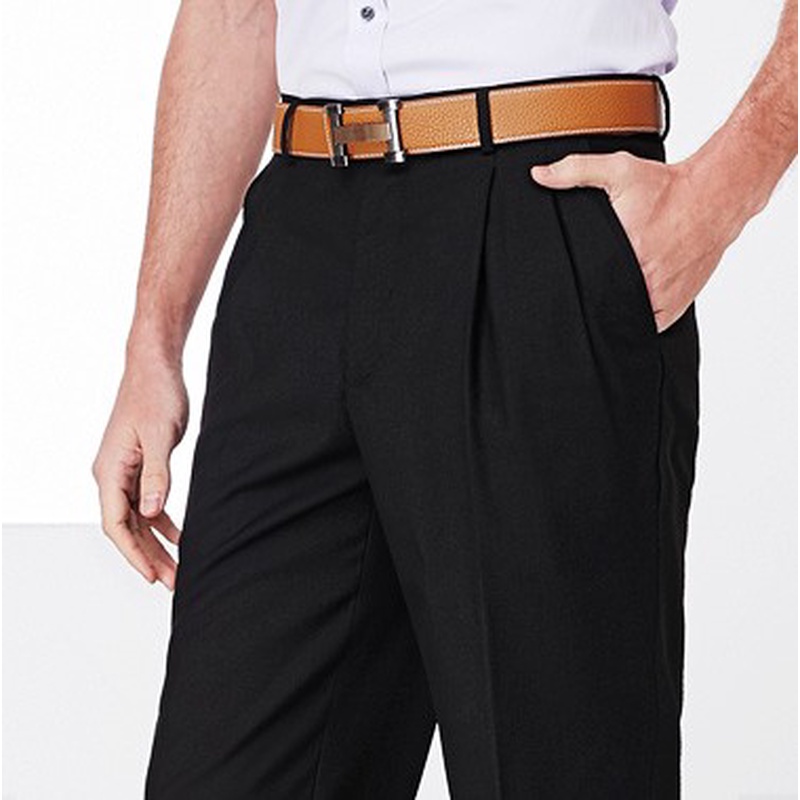 富绅男士西裤直筒透气商务中年微弹力薄款厚款户外商务西装裤子