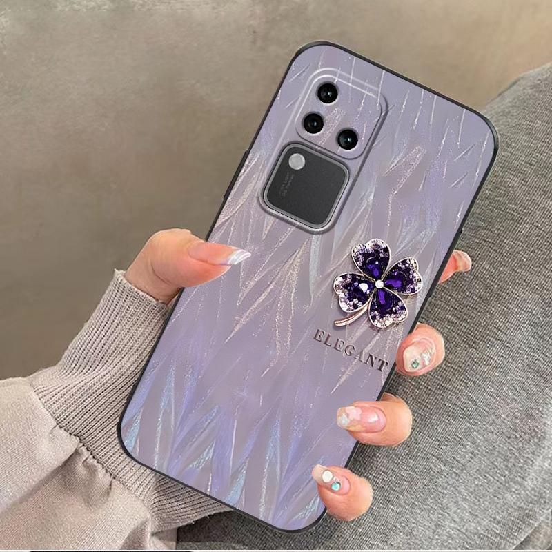 VIVOS18PRO手机壳vivos18pro硅胶紫缎四叶草女款防摔软壳简约创意