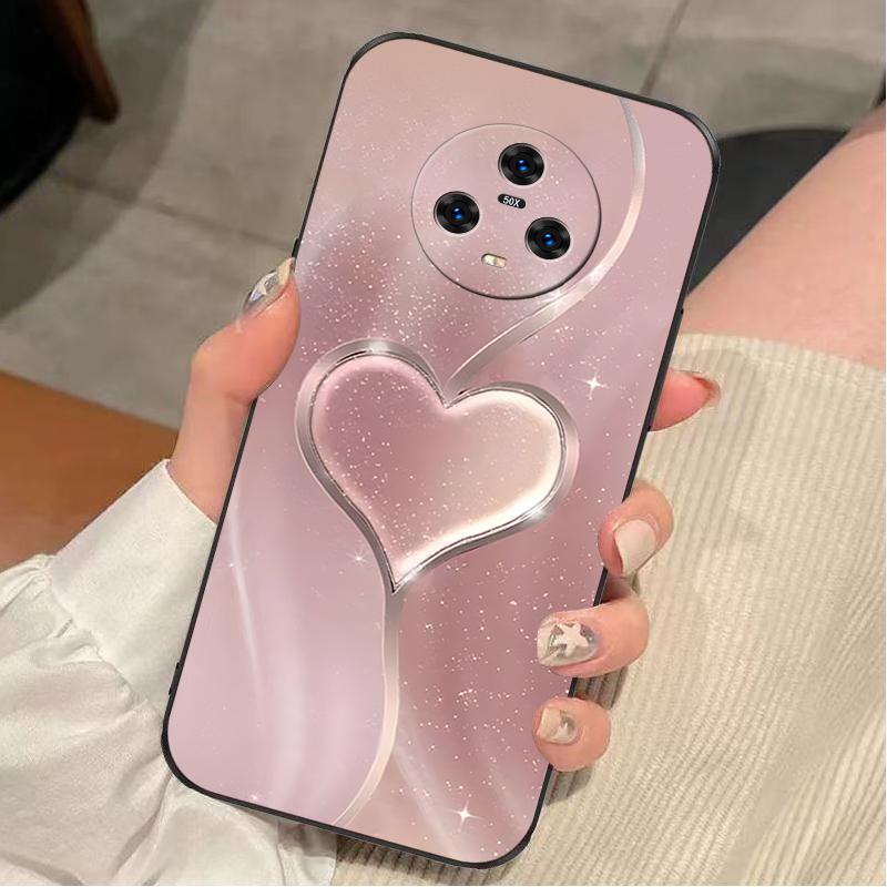 荣耀magic5Pro手机壳HONORMAGIC5PRO硅胶玫瑰渐变爱心女款防摔软