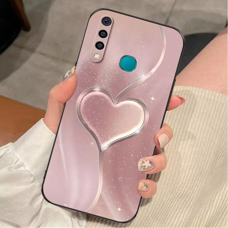 vivoz5i手机壳VIVOZ5I硅胶玫瑰渐变爱心女款防摔软壳简约创意全包