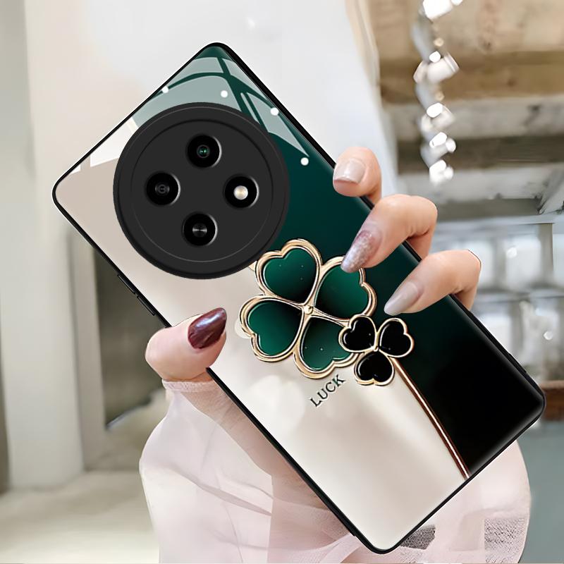 oppoa2pro手机壳OPPOA2PRO玻璃渐变幸运草女款防摔简约创意时尚潮