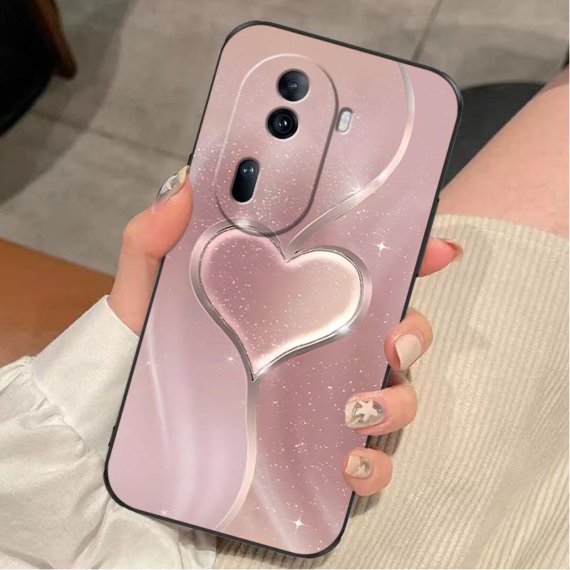 opporeno11pro手机壳RENO11PRO硅胶玫瑰渐变爱心女款防摔软壳简约