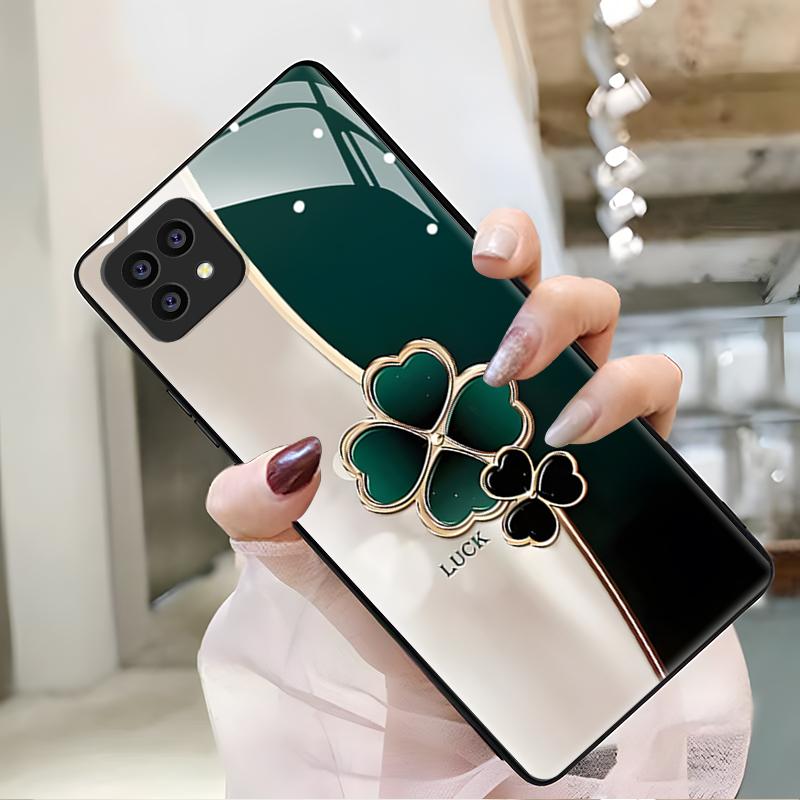 OPPOa53 5g手机壳A53 5G玻璃渐变幸运草女款防摔简约创意时尚潮牌