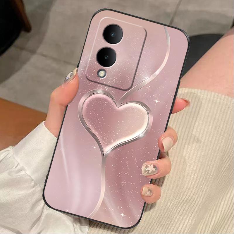 vivoy36 2023版手机壳Y36 2023版硅胶玫瑰渐变爱心女款防摔软壳简