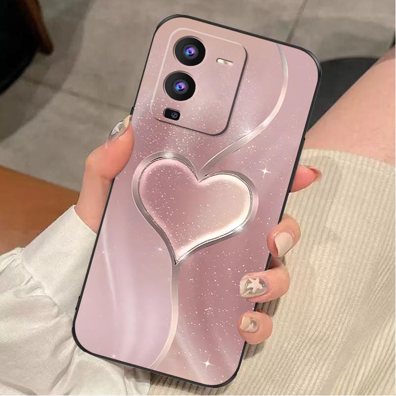 vivos15手机壳VIVOS15硅胶玫瑰渐变爱心女款防摔软壳简约创意全包
