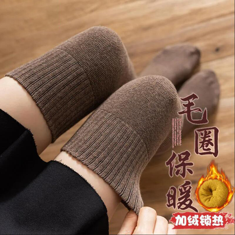 秋冬季加厚过膝袜女加绒加厚保暖毛圈大腿袜jk制服高筒防滑篮球袜