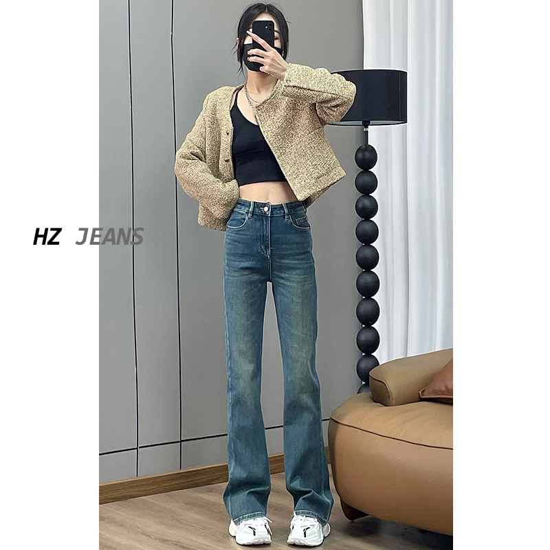 【华总推荐】土耳其洗水微喇牛仔裤女春季喇叭裤
