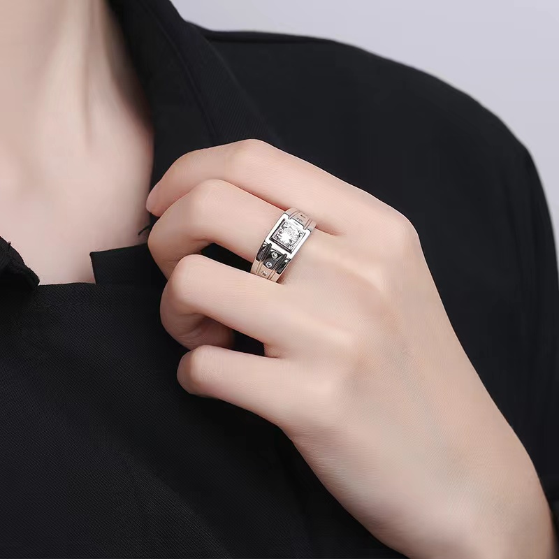 （爱妮梦品牌）一克拉男戒百搭时尚结婚戒NAN055