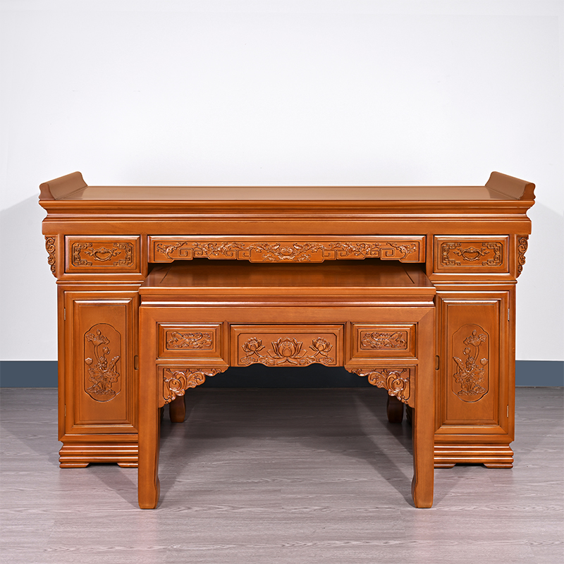 梵泽福桌子莲花翘头桌家用