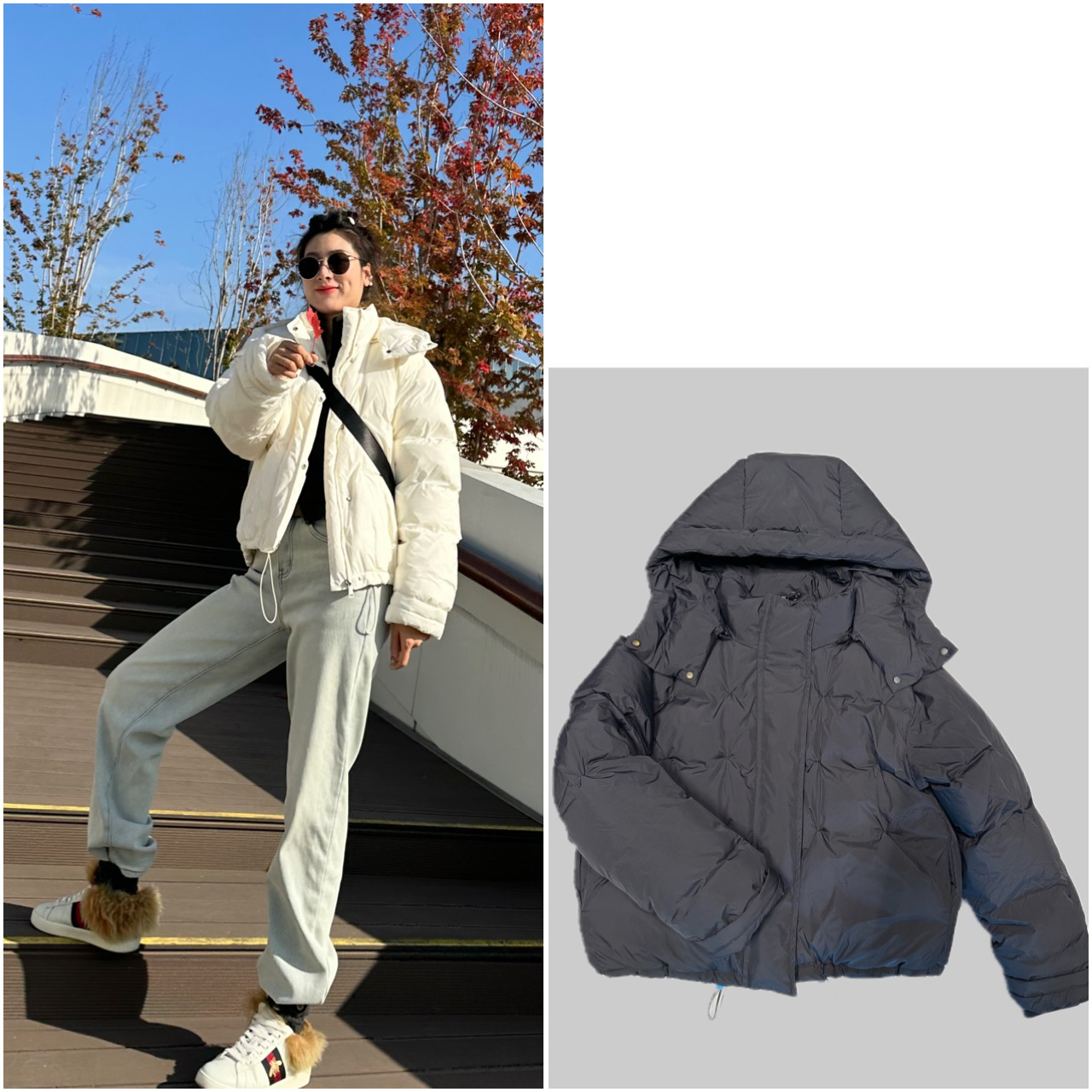 《允熙》2023秋冬新款简约韩版可拆卸帽蓬松保暖羽绒服