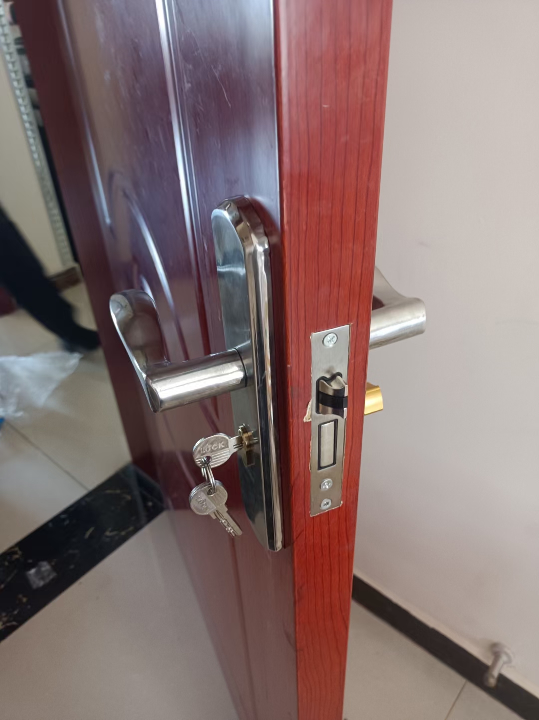 卧室门锁室内家用通用型房门木门锁具门把手手柄执手免改孔整套