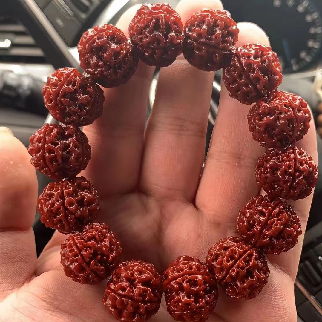 尼泊尔五瓣龙鳞文金刚菩提机刷包浆文玩手串2.0规格（多样性发货）