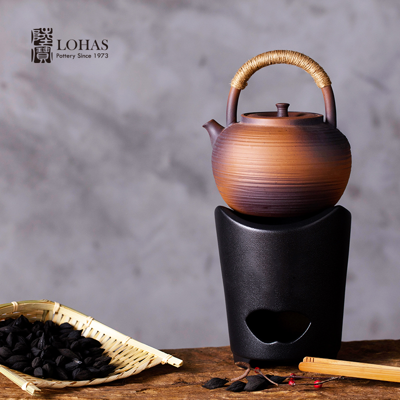 陆宝陶瓷茶具提梁砂铫家用烧水陶壶煮茶炉耐热围炉煮茶烧茶煮水壶