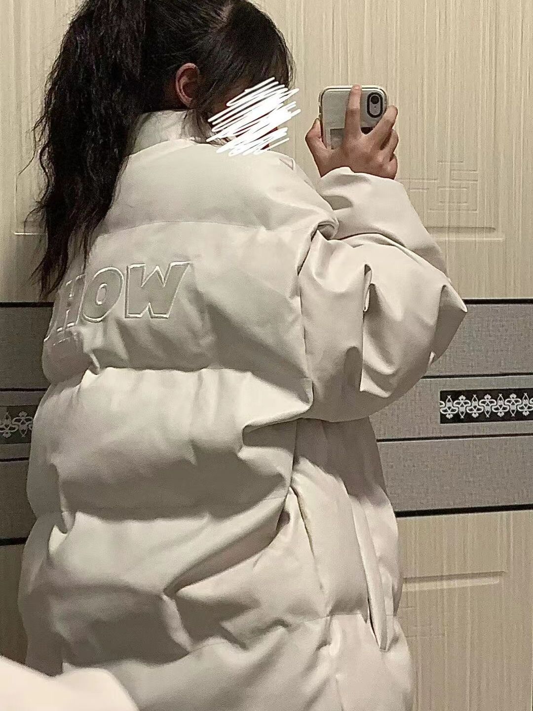白鸭绒羽绒服美式PU皮防寒保暖女ins潮冬季2023新款宽松学