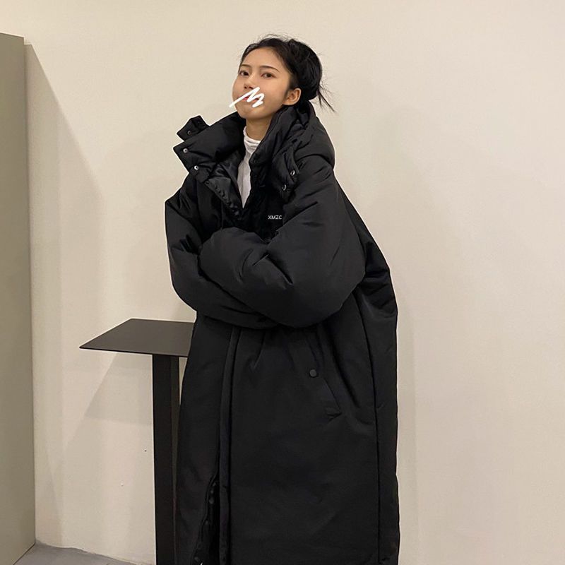 白鸭绒2023年新款羽绒服女冬季中长款学生韩版宽松派克外套
