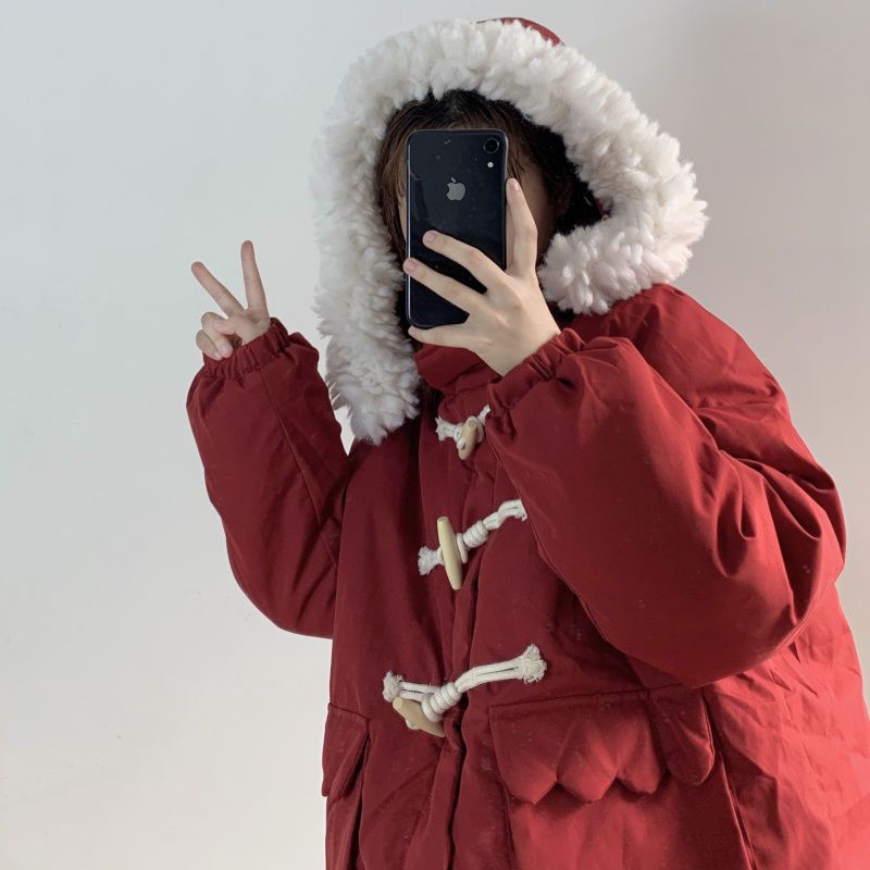 白鸭绒羽绒服外套女潮ins秋冬甜美外套加厚学生可爱萌女202