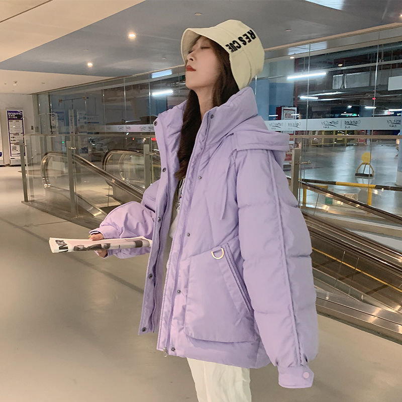 白鸭绒加厚短款羽绒服女韩版宽松秋冬季外套2023年新款