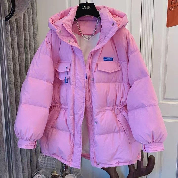 白鸭绒克莱因蓝羽绒服2023新款韩版中长款小个子外套女