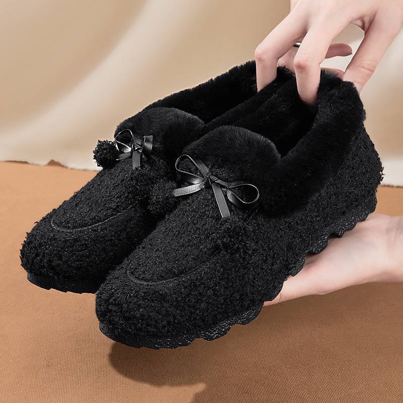 冬季加绒加厚老北京布鞋毛毛鞋御寒棉鞋保暖防滑中老年妈妈鞋女