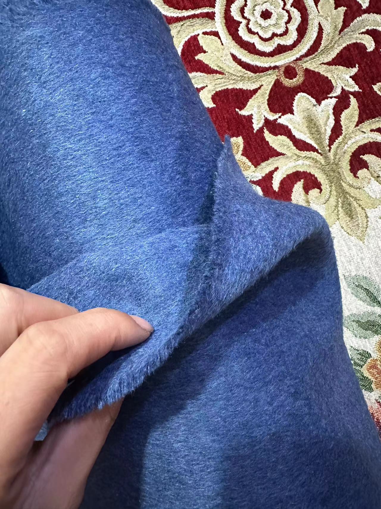 雾霾蓝双层澳羊绒面料链接