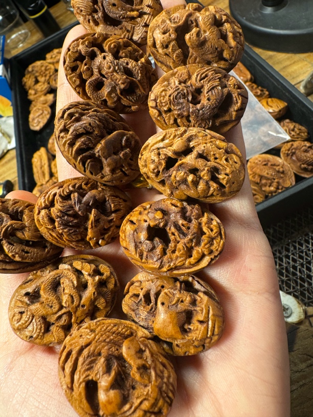 潍坊核雕老工艺老串十二生肖