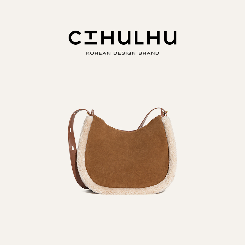 「不理理推荐」CTHULHU【毛绒拼皮托特包】CT411B820韩国小众品牌包包