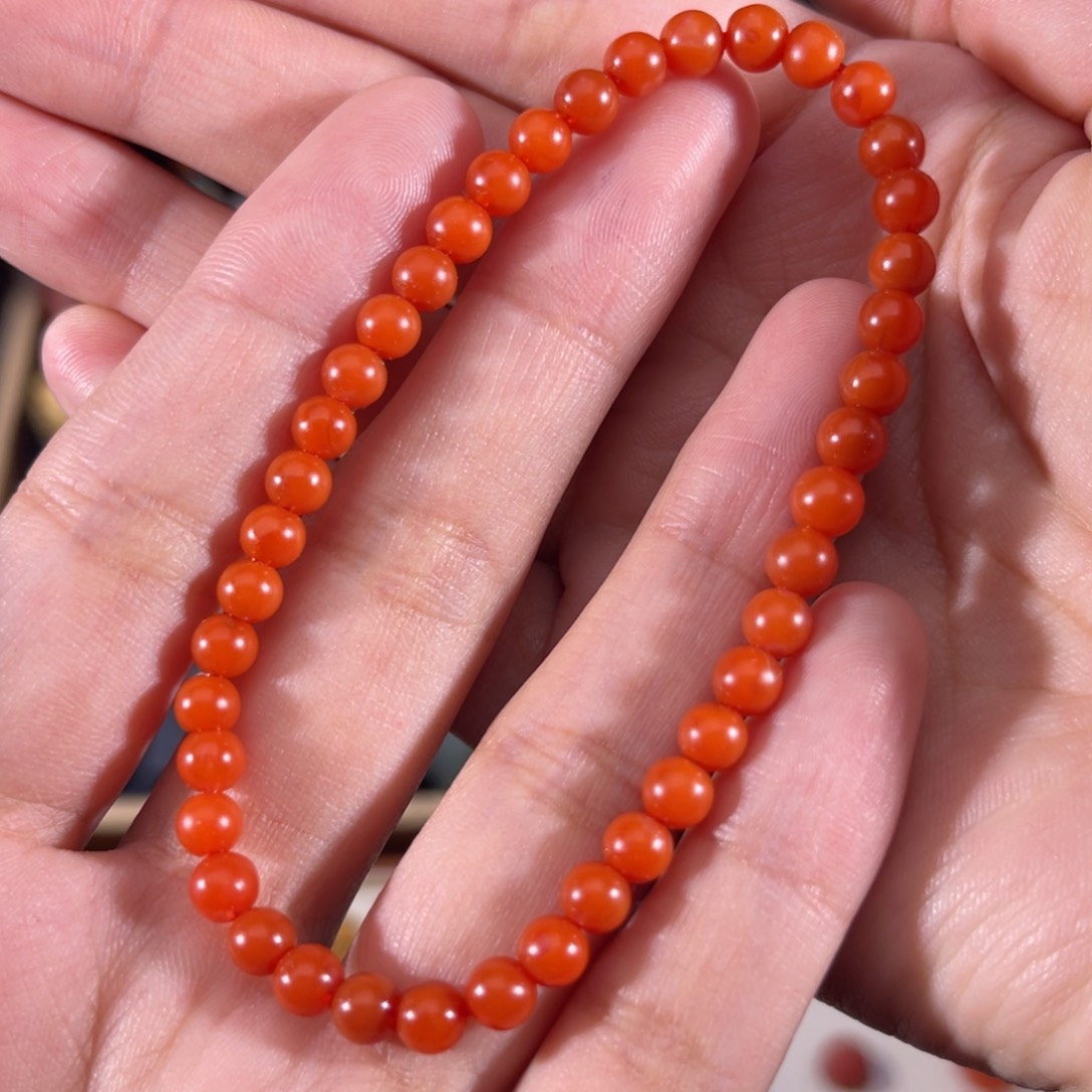 南红玛瑙河湾圆珠5左右未镶嵌