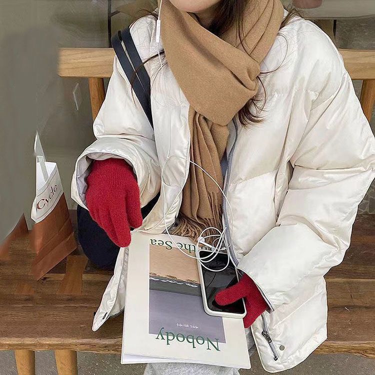 波司澄白鸭绒棒球羽绒服女新款韩版冬季宽松加厚短款面包服外套