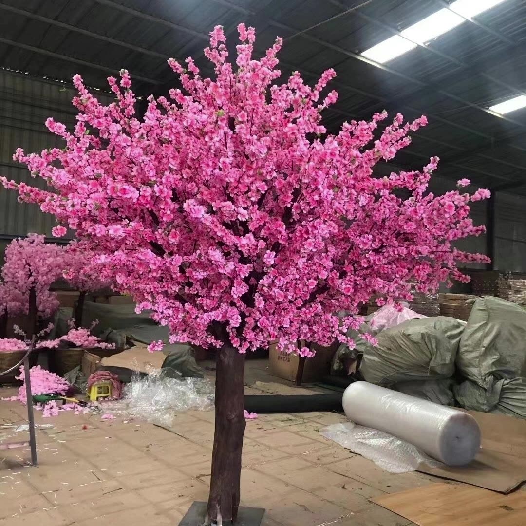 仿真桃花树许愿树装饰大型假树樱花树商场造景摆件室内假花桃树