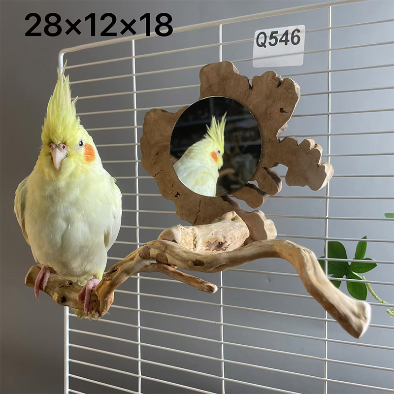 鹦鹉玩具镜子解闷自嗨站台学说话玄凤啃咬小玩具木站杆鸟笼用品