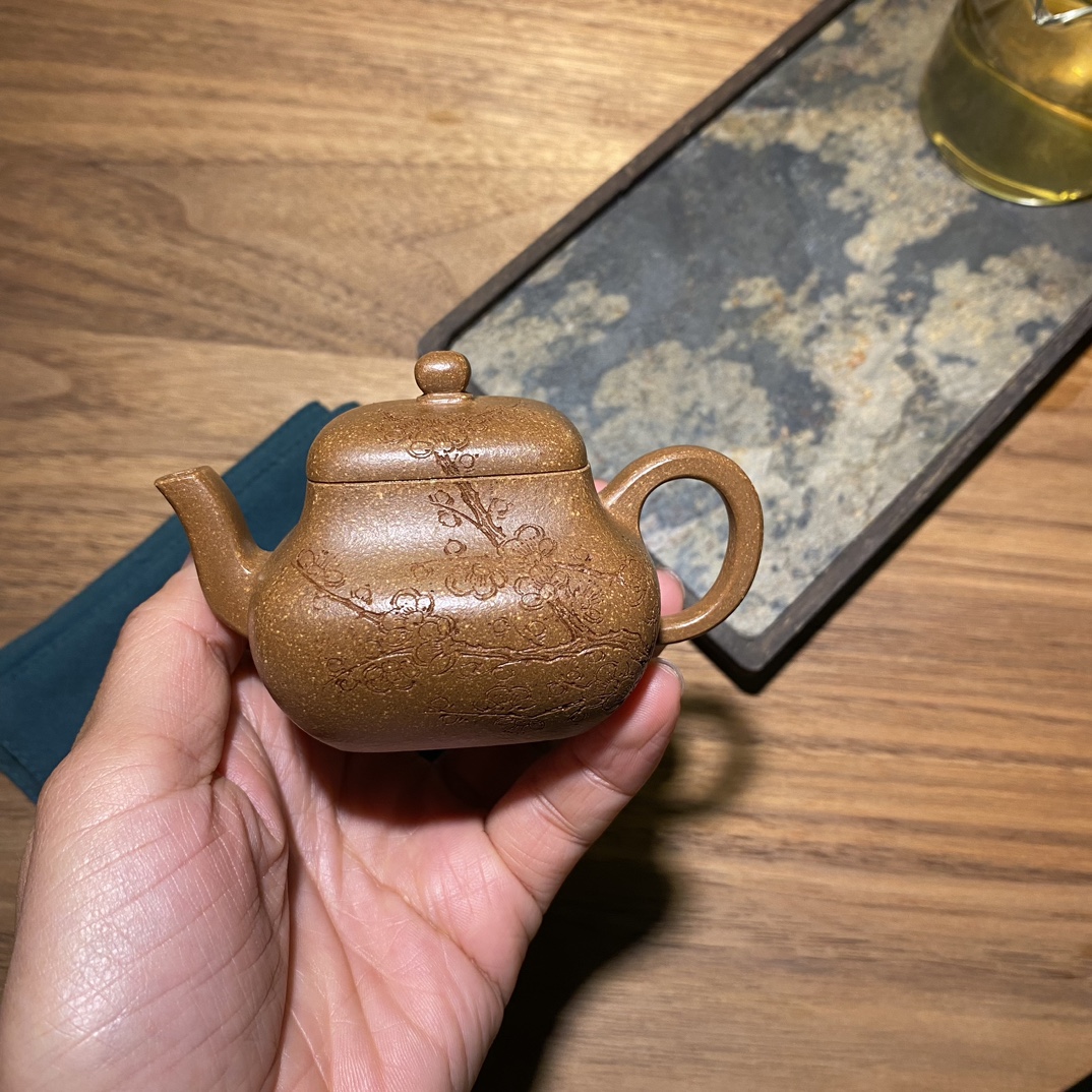 【利贞l四方君德】原矿金降坡泥 约80cc 手工制 紫砂壶 茶具SSZS