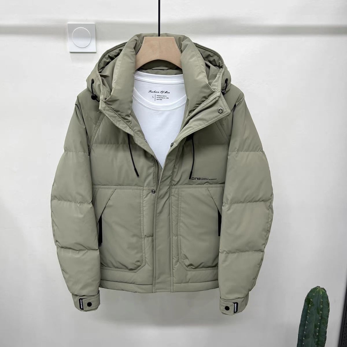男款羽绒服冬季男新款羽绒服连帽加厚免洗短款白鸭绒羽绒服潮流帅