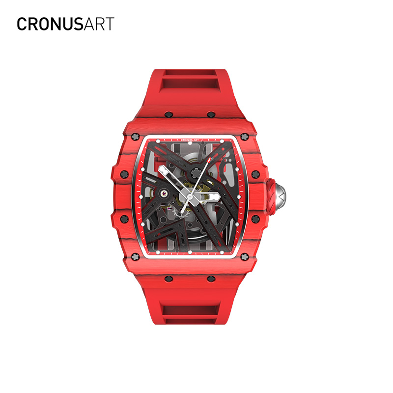 Cronus Art/Cronus Art时尚个性潮流酒桶型自动机械腕表碳纤轨道