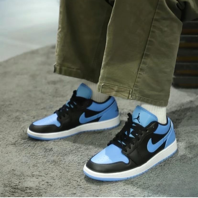 NIKE/耐克AIR JORDAN 1 LOW AJ1 黑蓝色潮鞋男款低帮鞋553558-041