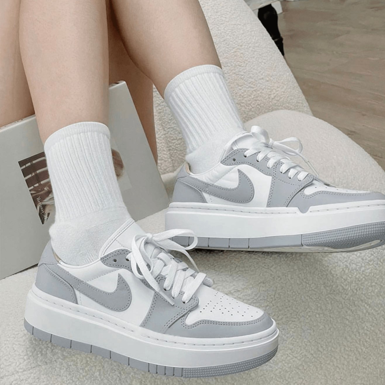 NIKE/耐克Air Jordan1 AJ1 low 烟灰小Dior 低帮篮球鞋DH7004-100