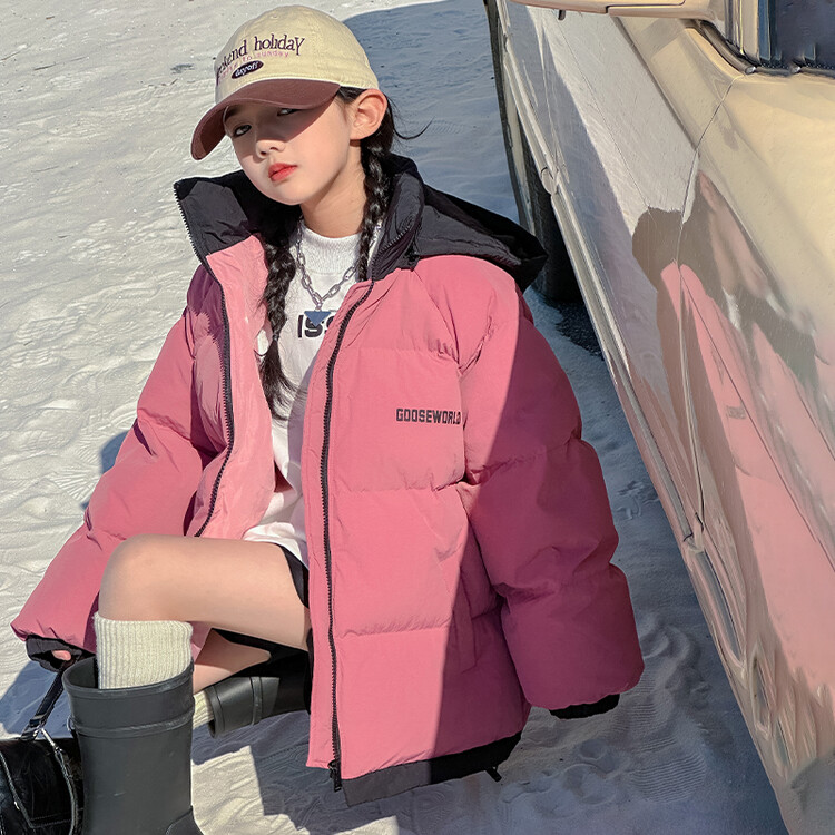 女童棉服外套秋冬款2023新款大童冬季儿童装加厚粉色棉袄女孩衣服