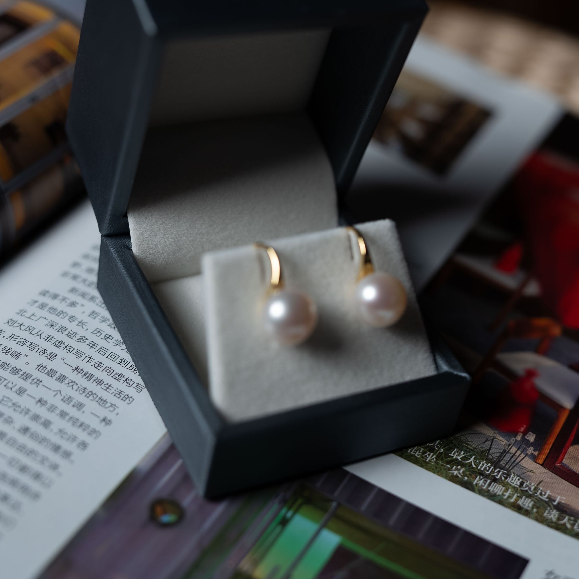 【蚌埠龙湖珍珠】9-10mm 高跟鞋无核淡水珍珠简约时尚优雅气质耳勾