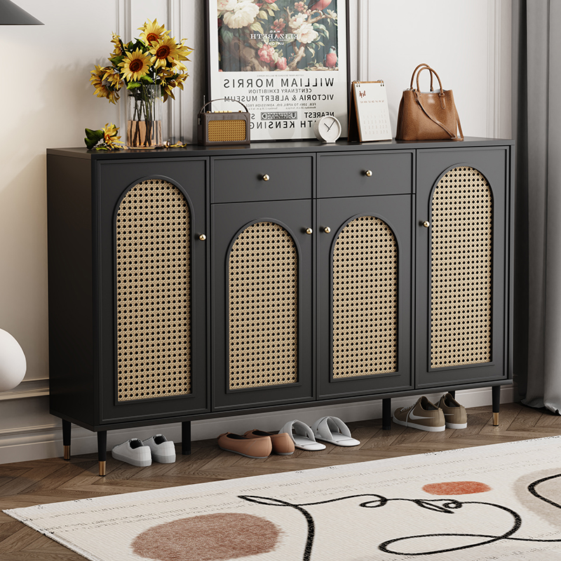 美式藤编鞋柜家用门口新款入户门鞋柜家用门口2024年最新款免安装