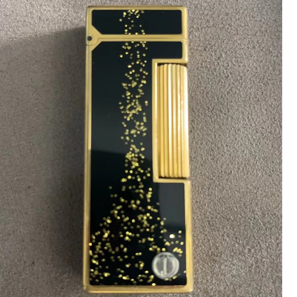 DXL黑漆洒金充气打火机