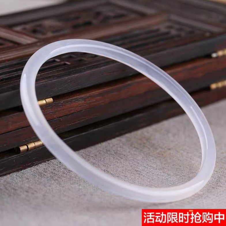 非金属玻璃手镯 玻璃仿粉玉细条手镯 时尚传承少女古风汉服白手镯
