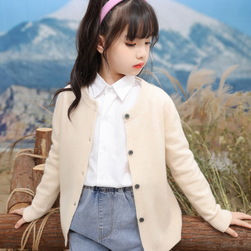 2024新款儿童羊毛衫上衣洋气开衫时尚春秋男宝女宝同款外穿内搭款