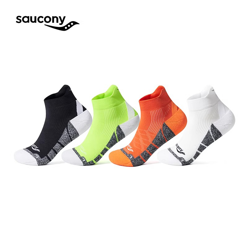 Saucony索康尼防臭透气跑步袜男女短袜抑菌短筒袜竞速马拉松袜子