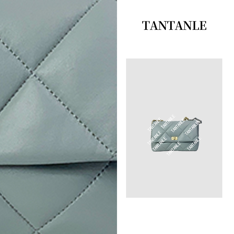 3309灰色圆锁/金扣-高定时尚单肩斜跨手提单肩菱格小香风轻奢女包