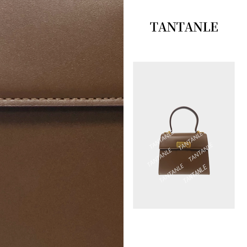 高定时尚单肩斜跨手提百搭轻奢秋冬潮流女包小号焦糖色