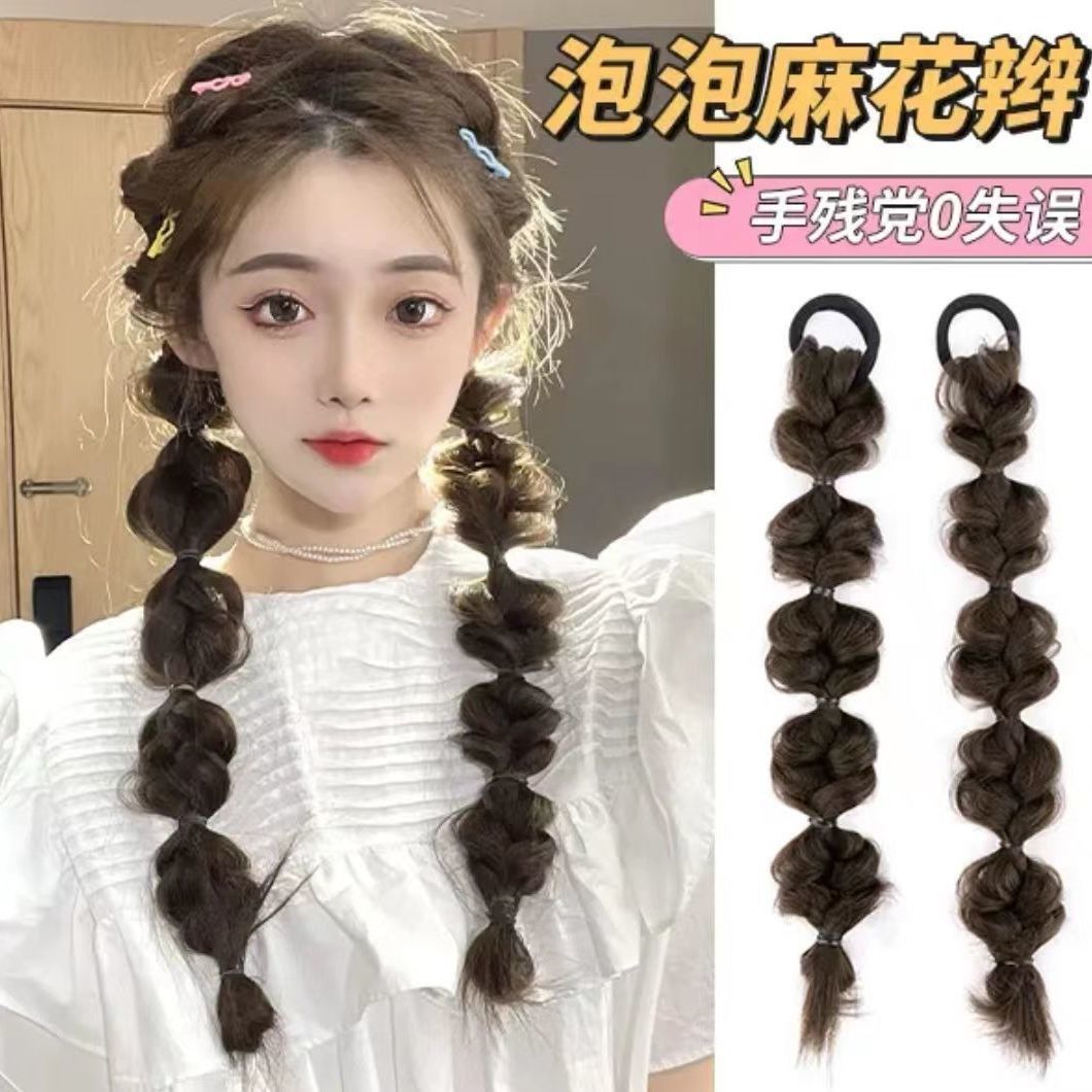 假发女高马尾俏皮可爱自然灯笼网红泡泡辫假发双马尾辫子
