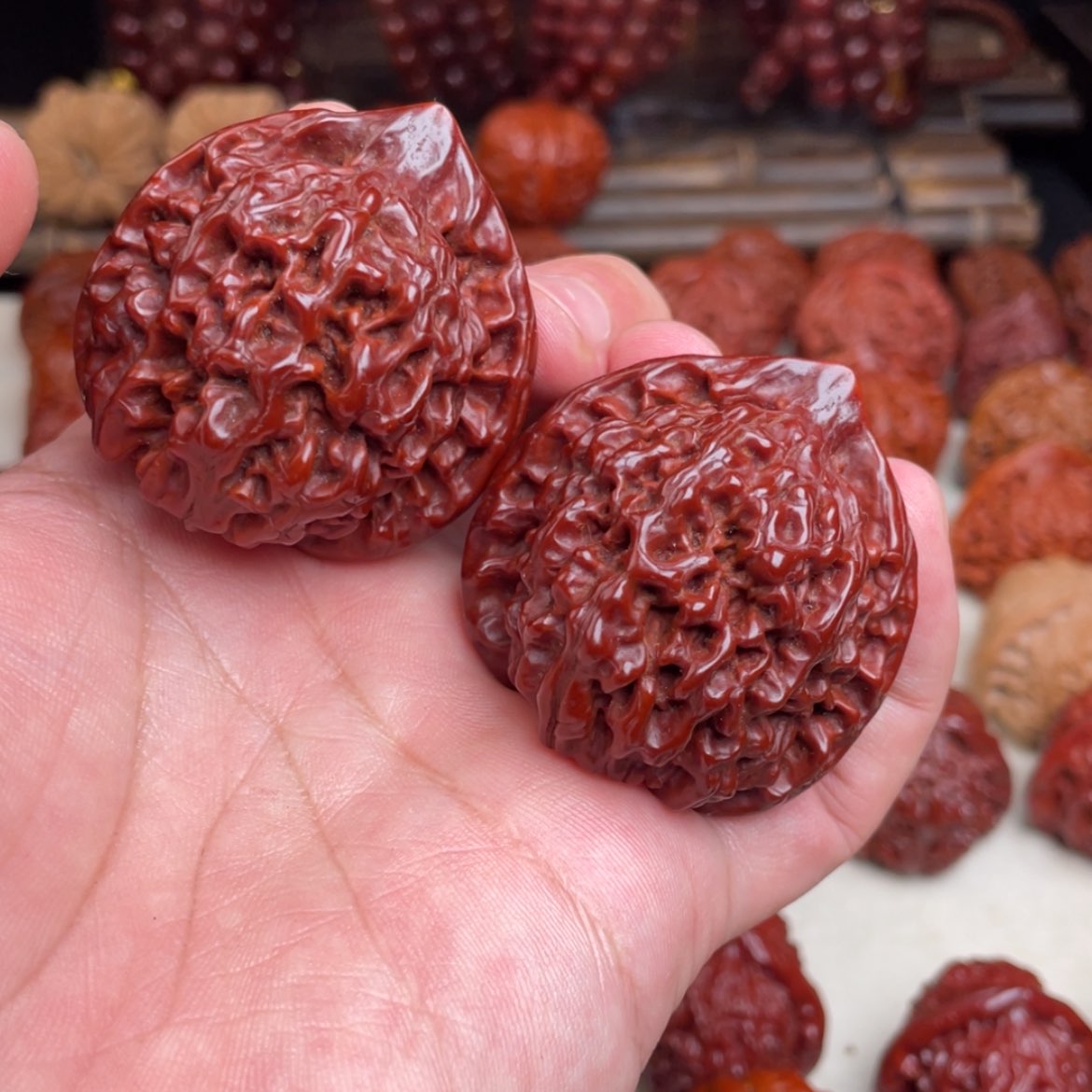 【闪购商品】文玩核桃把件官帽4535