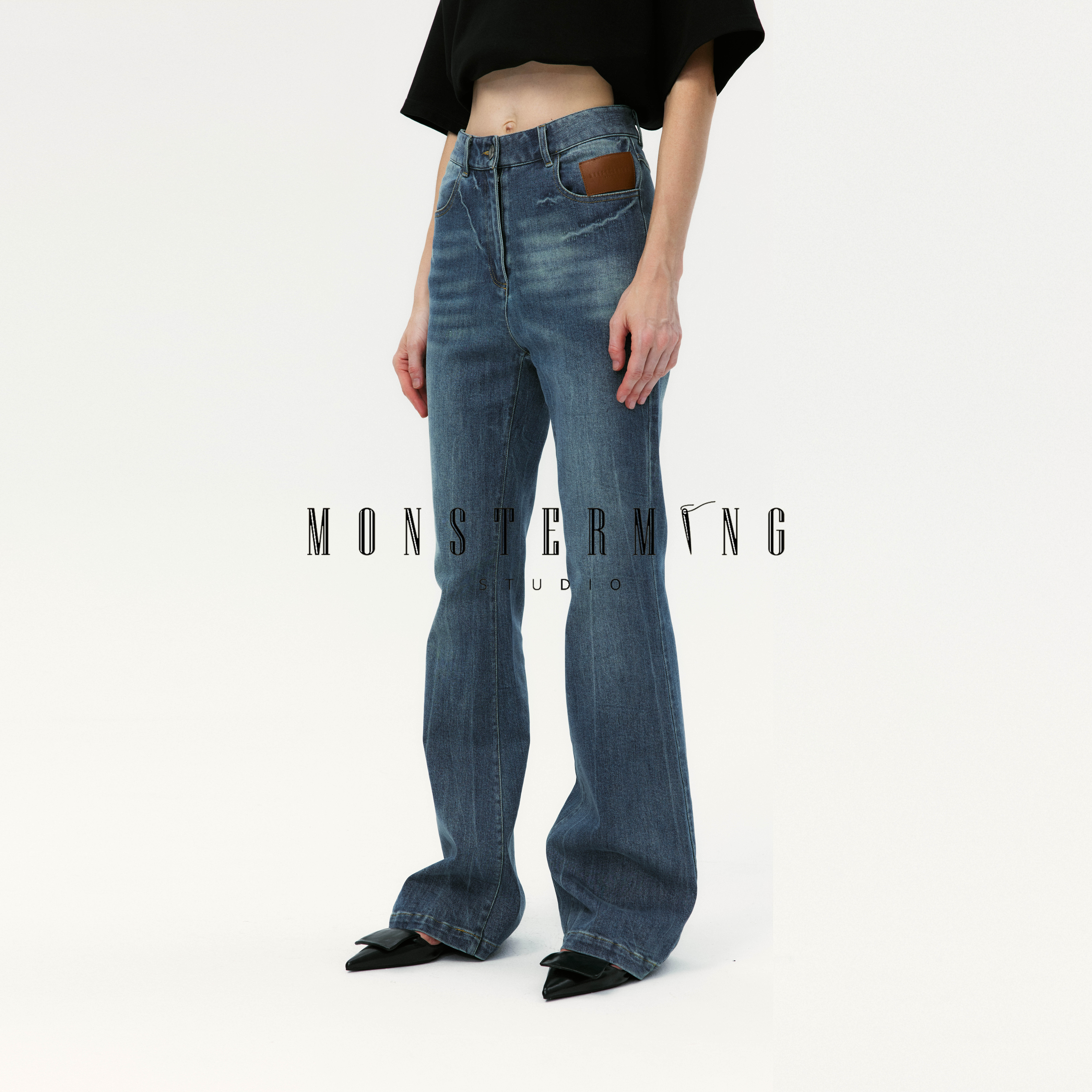 【明星同款】MONSTERMING 经典牛仔喇叭裤